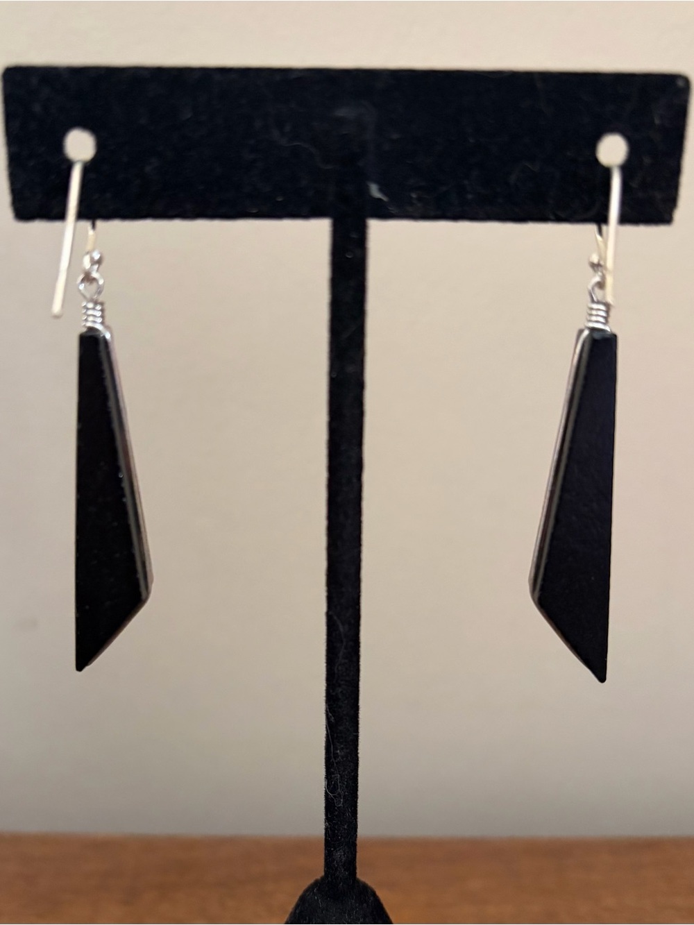 Artisan .925 Sterling Silver Multicolor Dichroic Glass Earrings, 2" drop - Picture 3 of 5